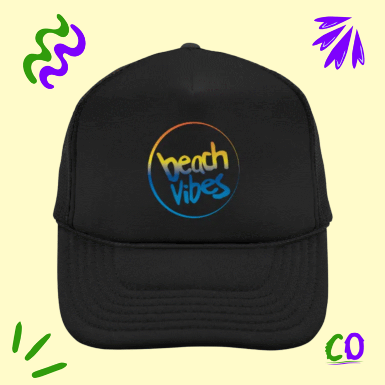Black baseball cap with colorful Bench Vibes slogan – casual embroidered style